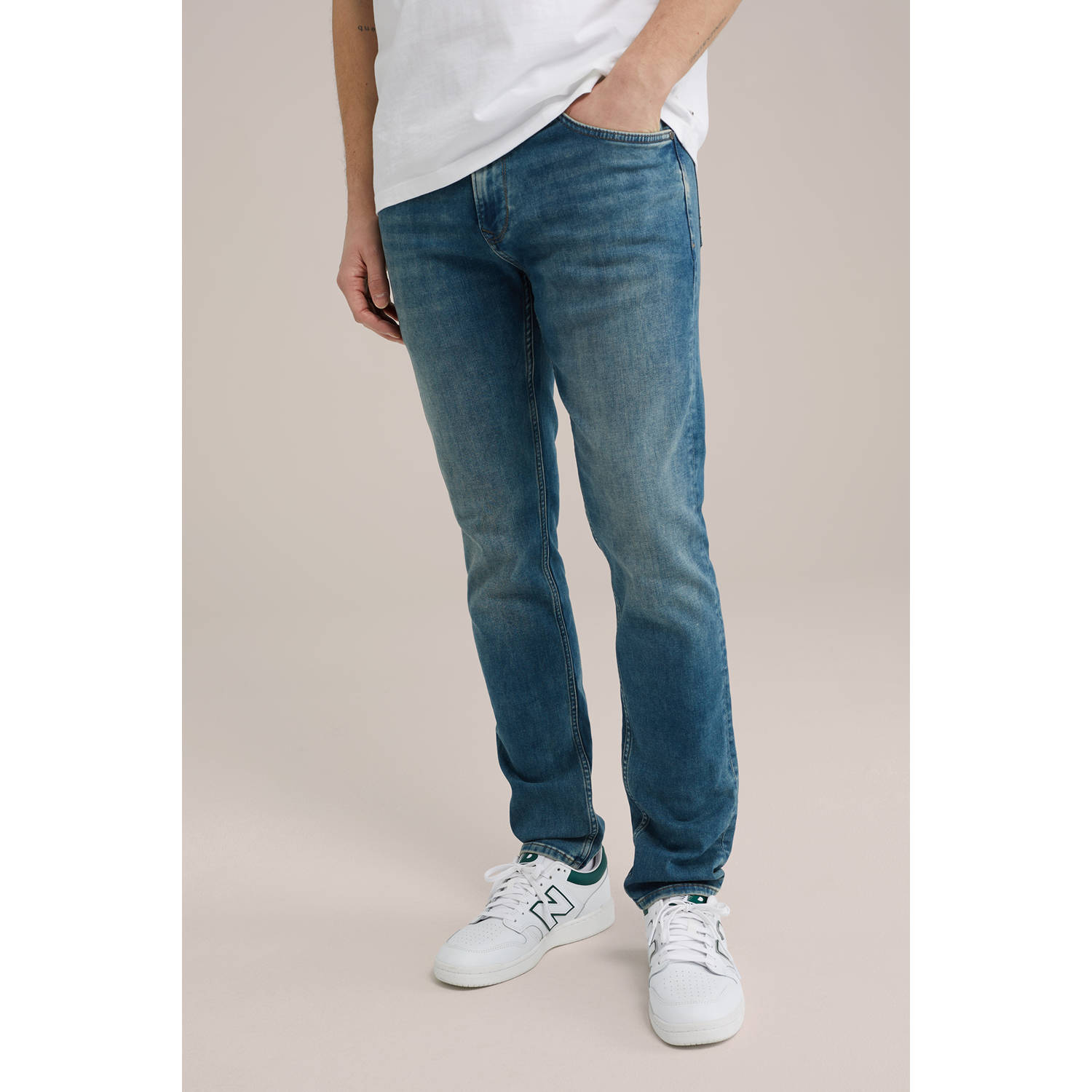 WE Fashion Blue Ridge slim fit jeans green cast denim
