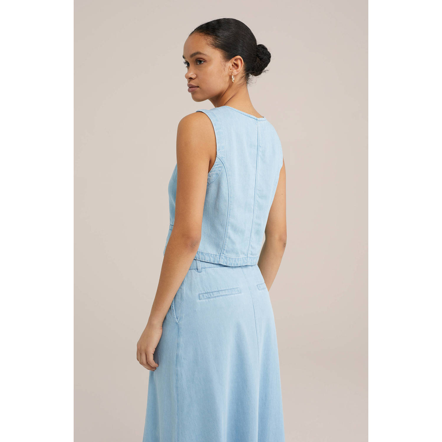 WE Fashion Blue Ridge gilet light blue denim