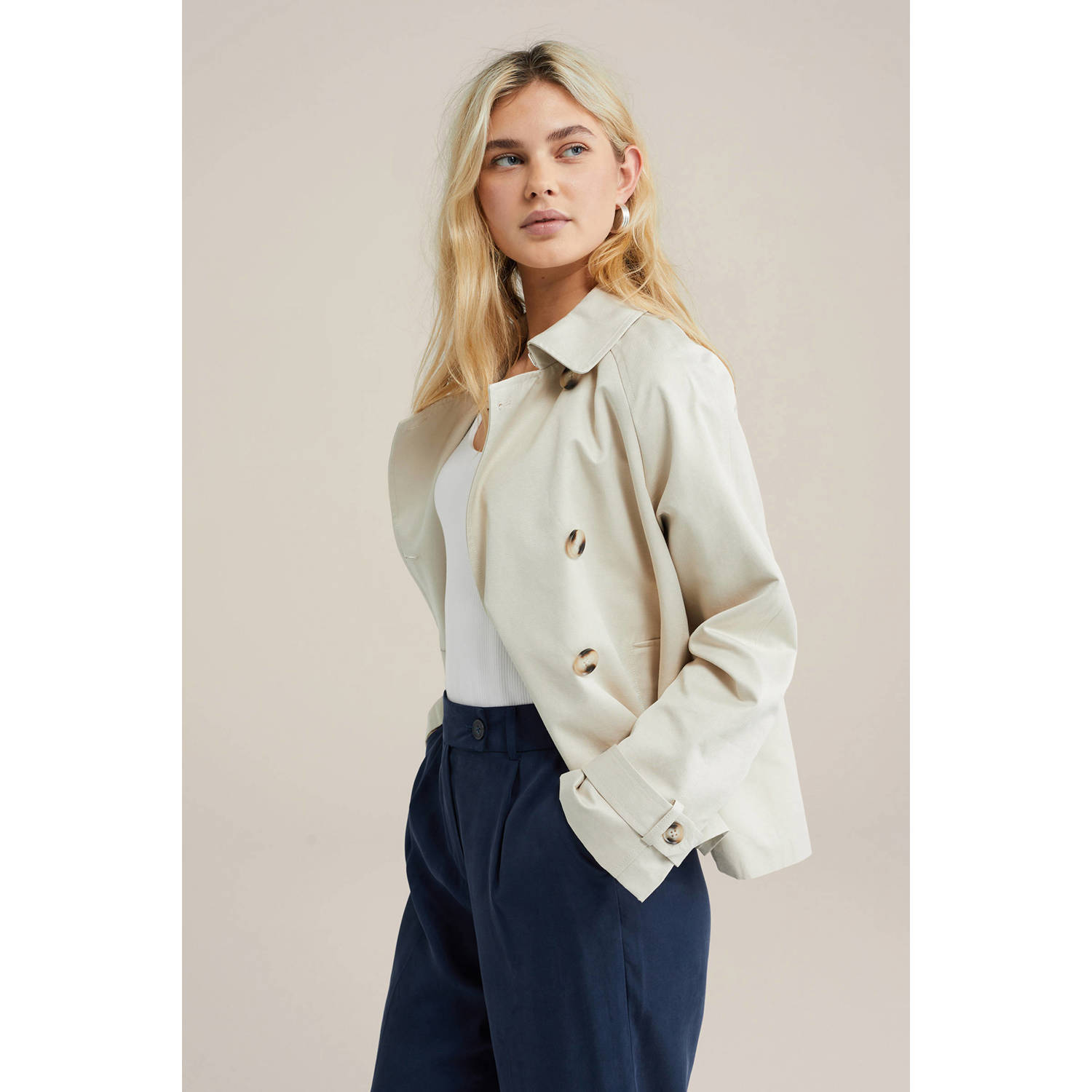 WE Fashion trenchcoat jas ecru
