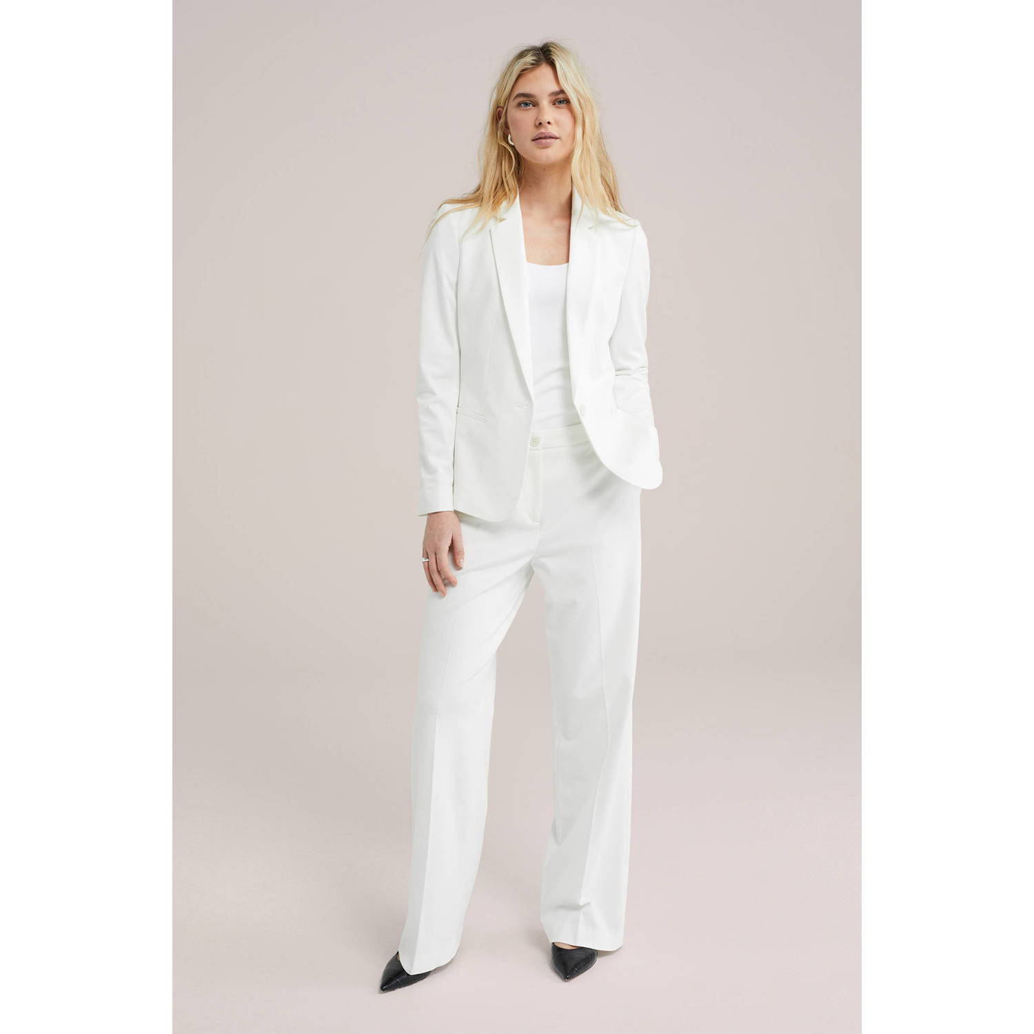WE Fashion high waist pantalon wit
