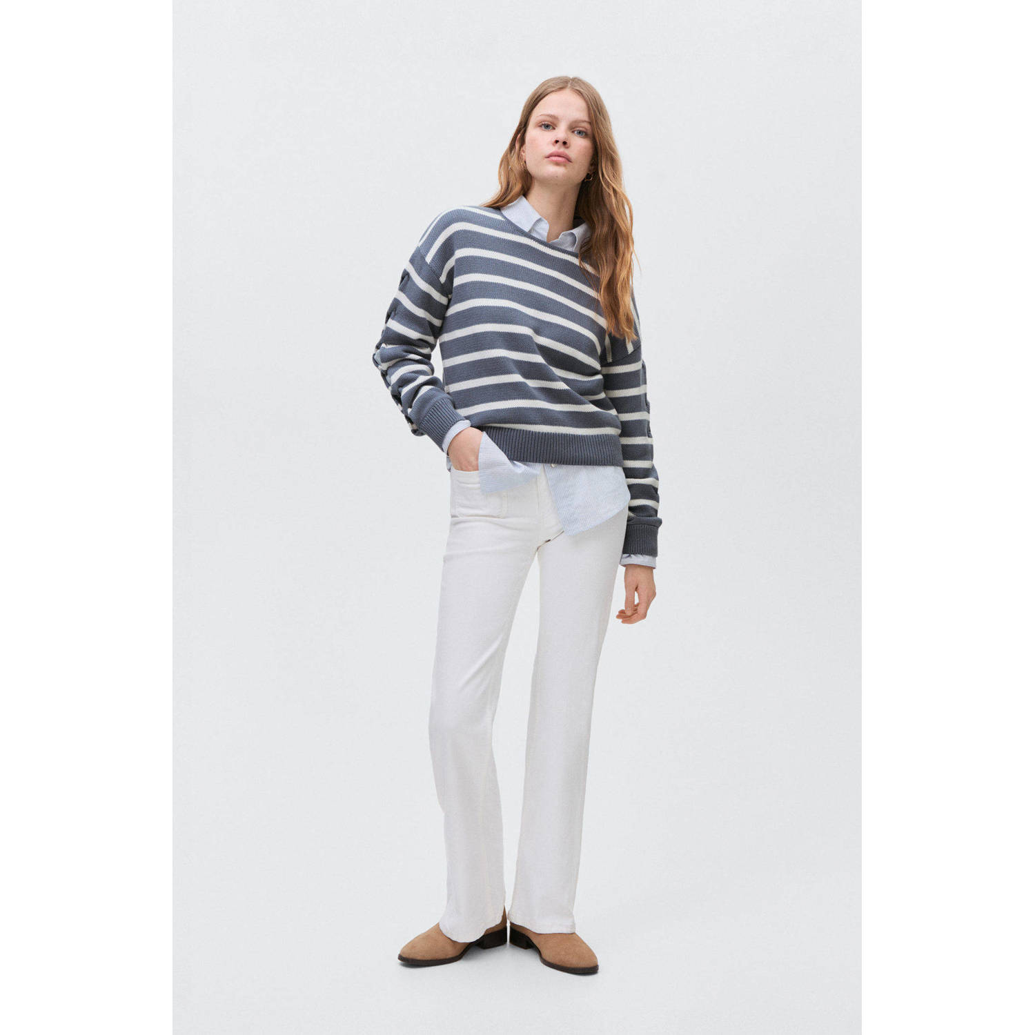 MANGO TEEN trui donkerblauw fijn gebreid