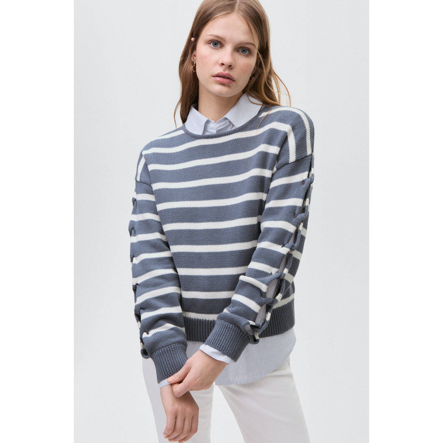 MANGO TEEN trui donkerblauw fijn gebreid