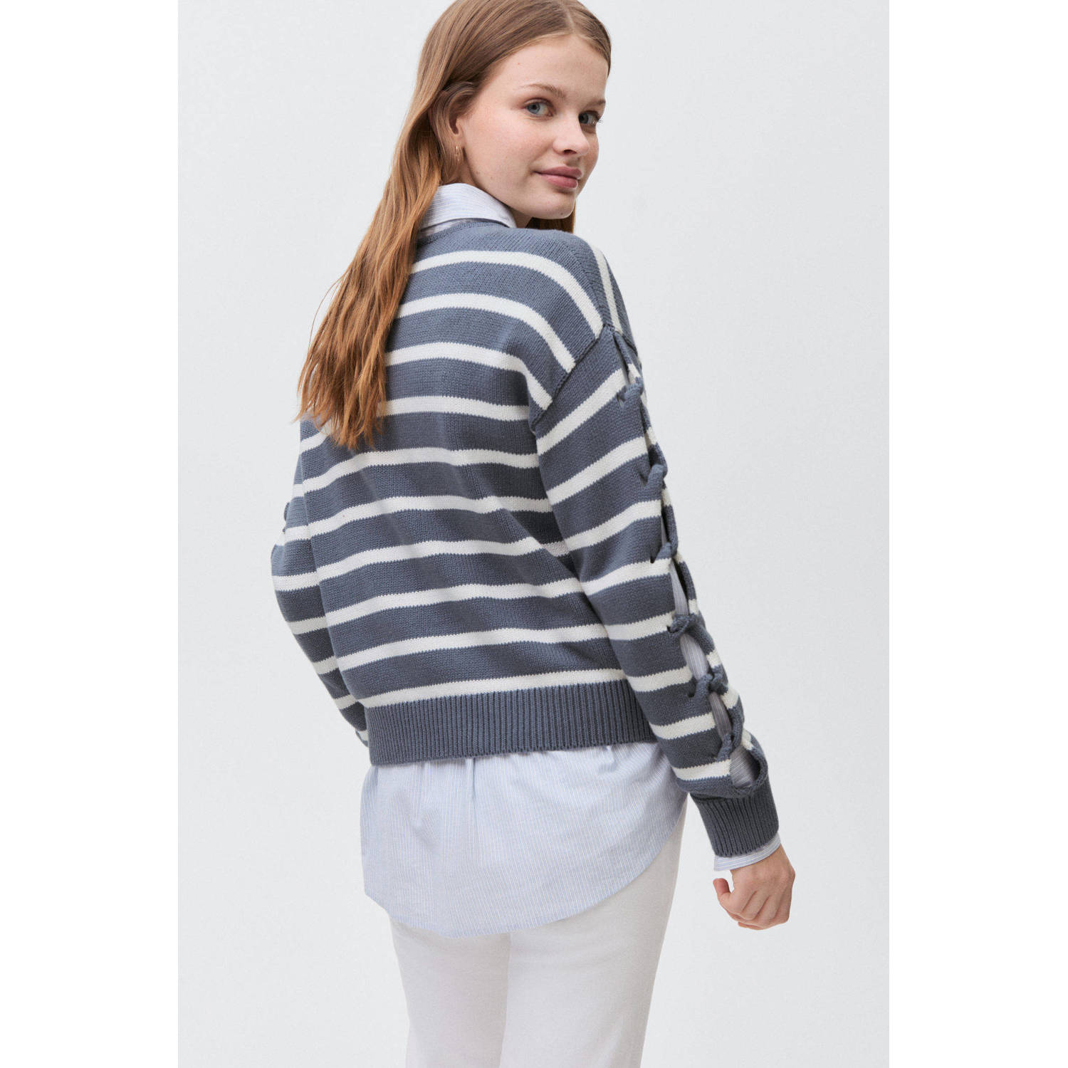 MANGO TEEN trui donkerblauw fijn gebreid