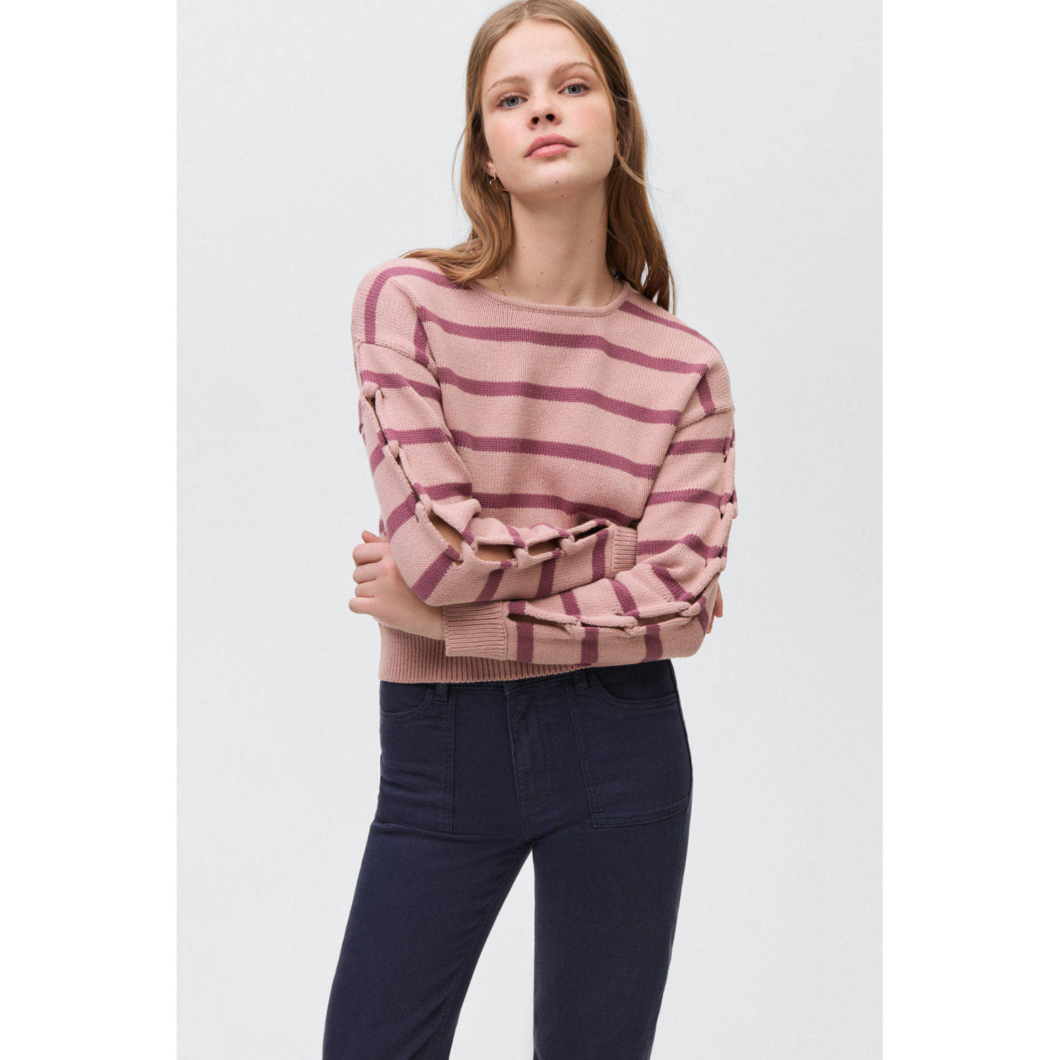 MANGO TEEN trui roze fijn gebreid