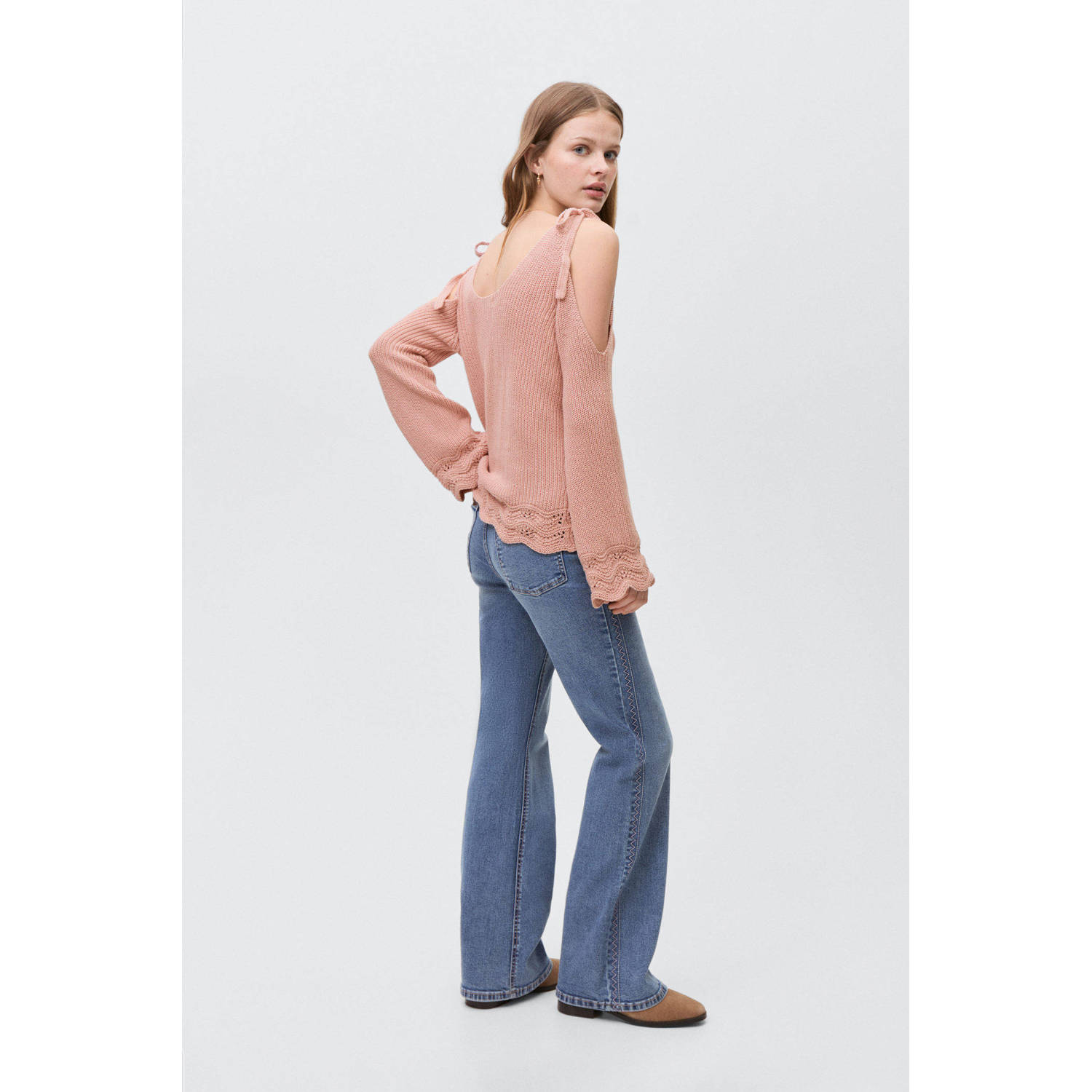 MANGO TEEN trui roze fijn gebreid