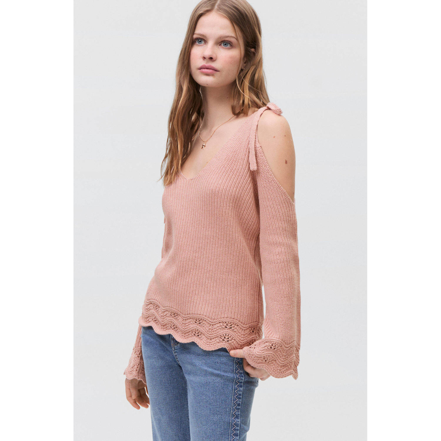 MANGO TEEN trui roze fijn gebreid