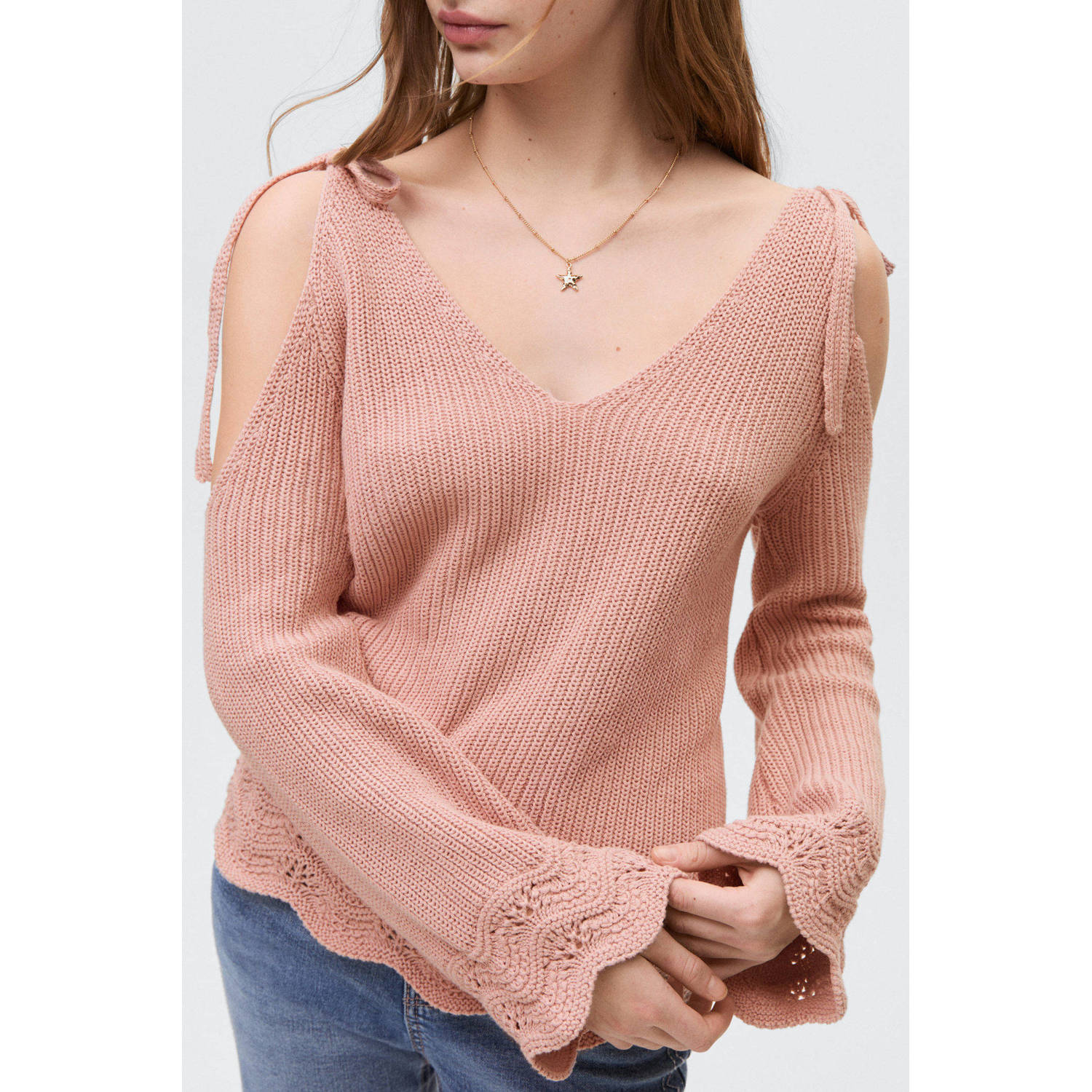 MANGO TEEN trui roze fijn gebreid