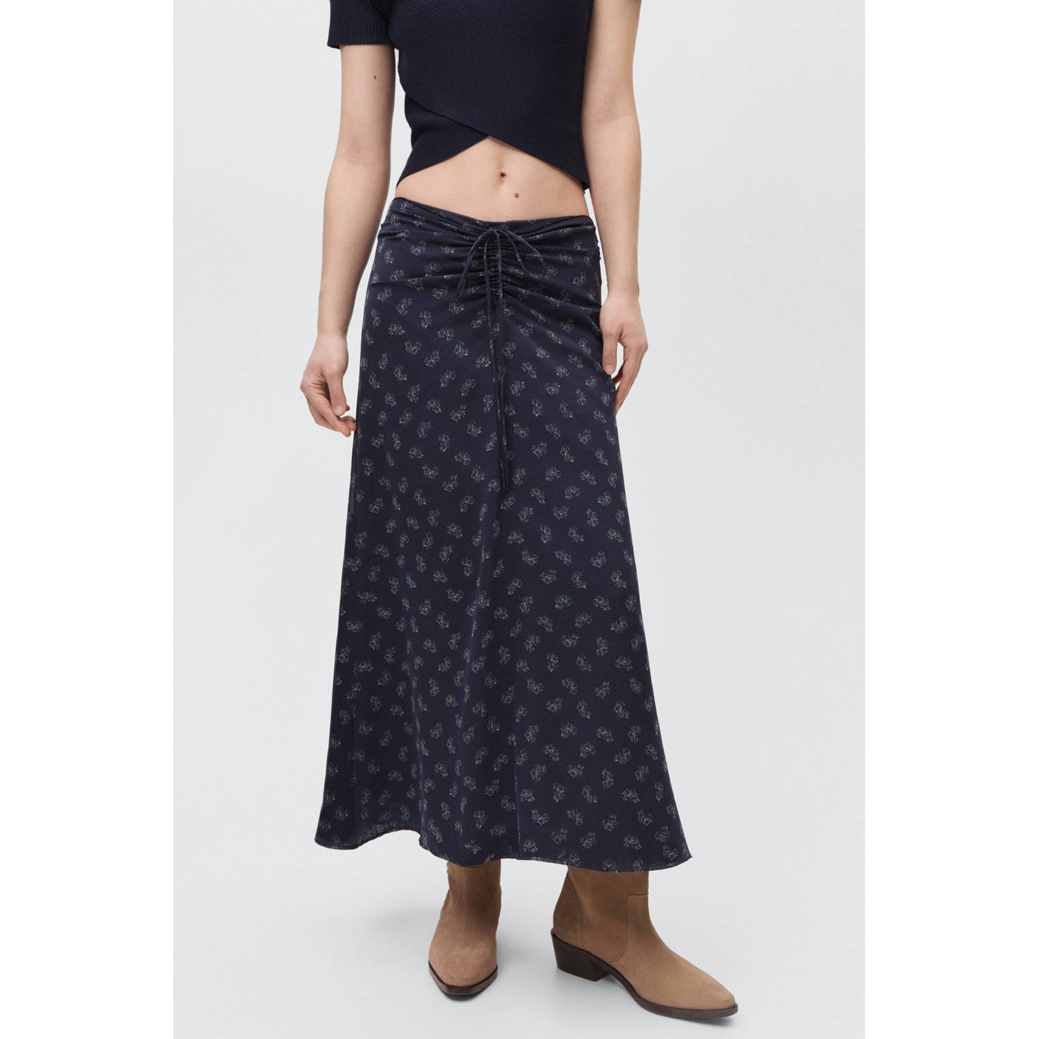 MANGO TEEN maxi rok donkerblauw