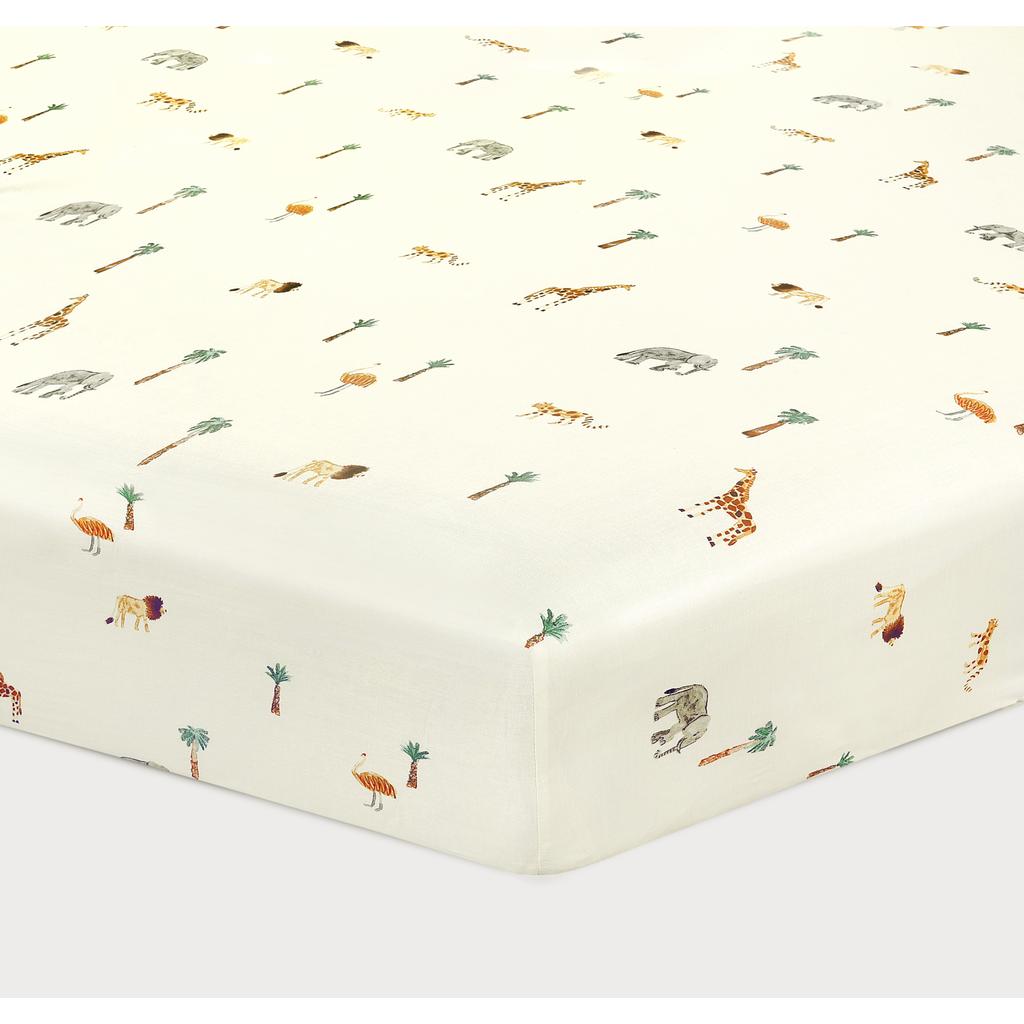 NOUS Kids katoenen hoeslaken wieg (80x40 cm) - ecru