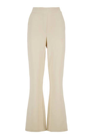 regular waist flared broek crème