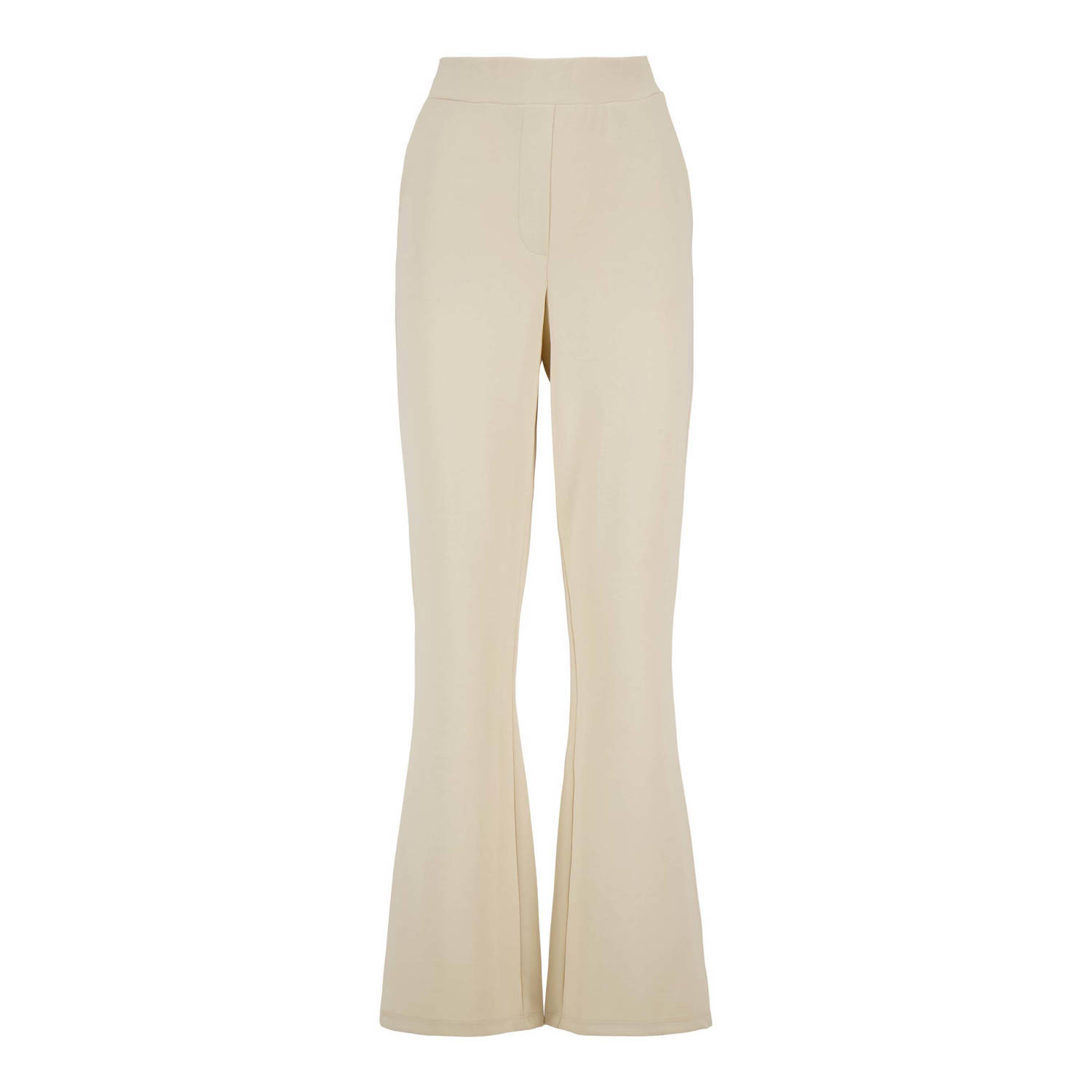 Zusss regular waist flared broek crème