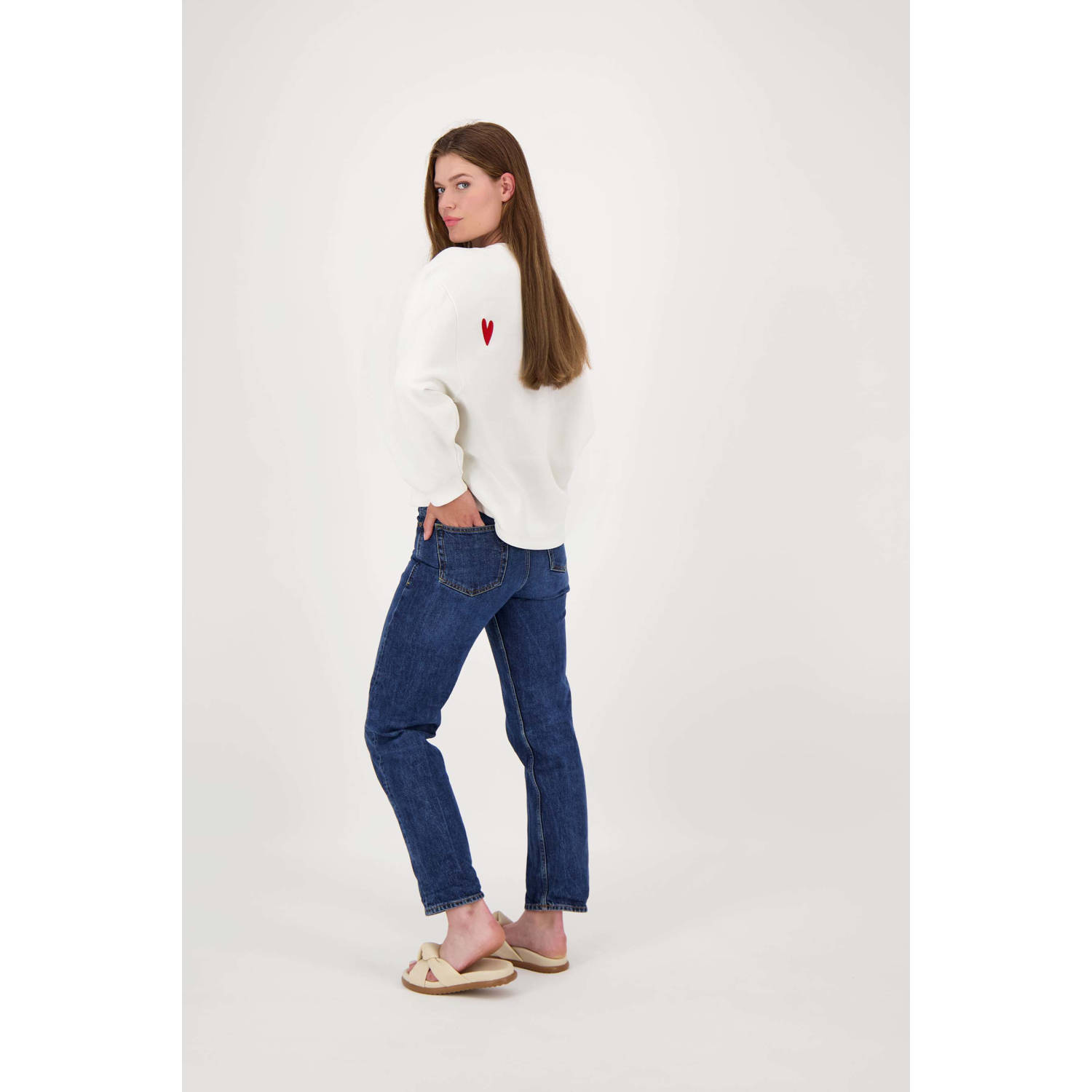 Zusss Gedrukte Trui White Dames