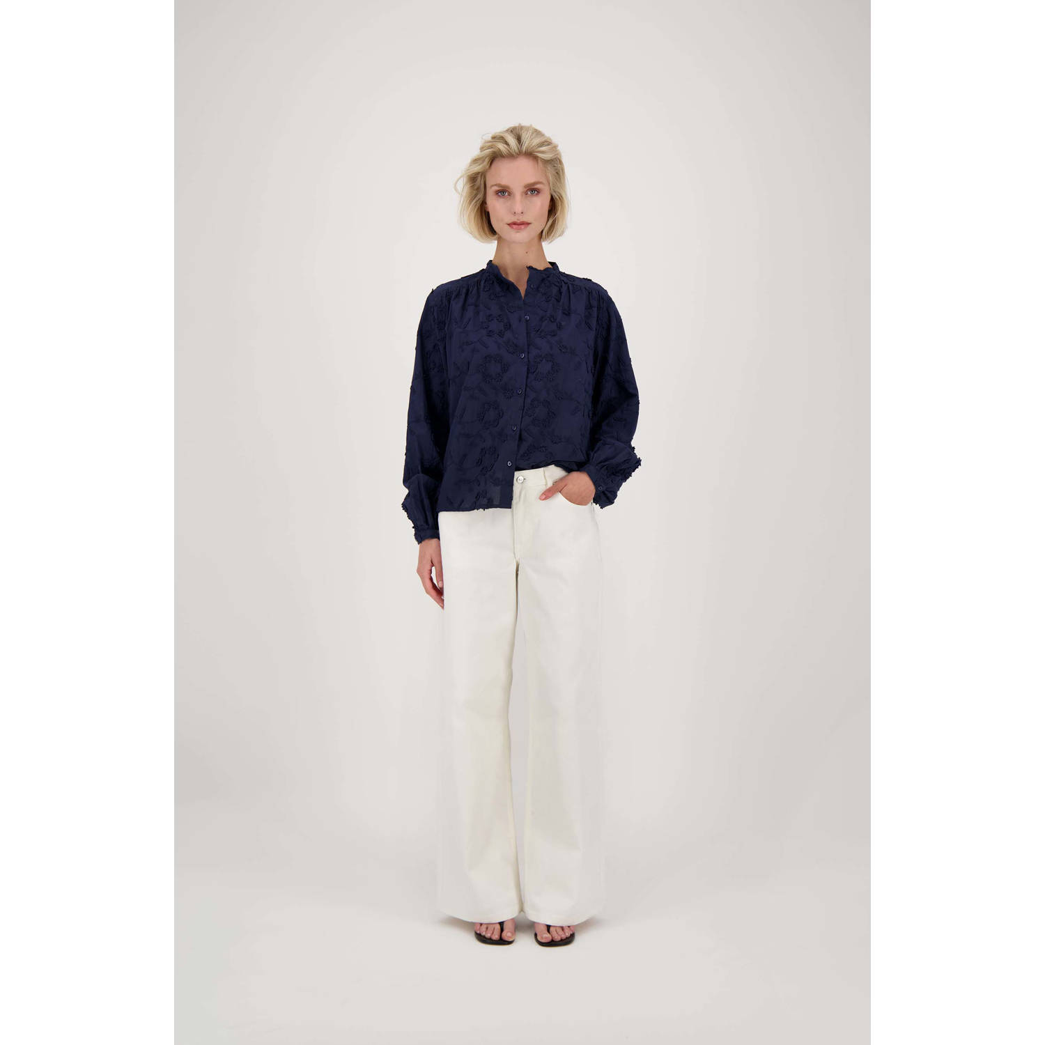 Zusss blouse donkerblauw broderie