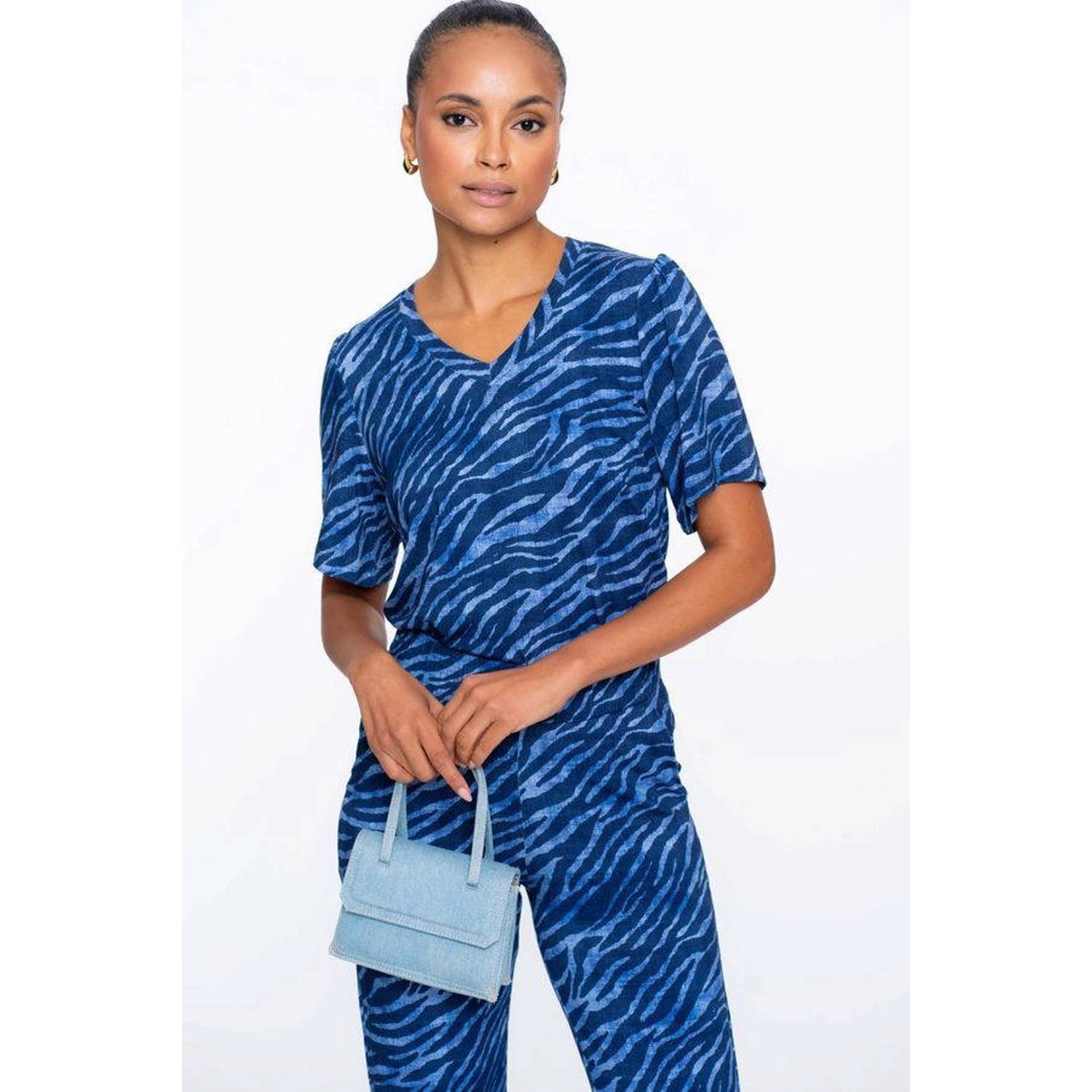 Geisha top blauw