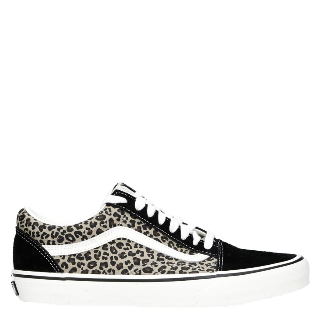 Zwart en bruine dames Vans Old Skool sneakers van canvas-suède/voering: textiel/voetbed: eva met veters