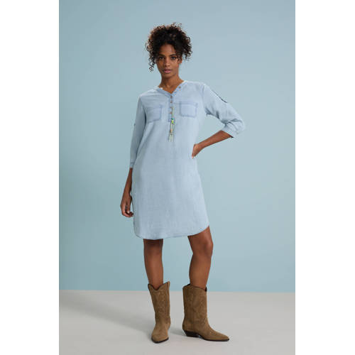 Geisha zomerjurk light blue denim afbeelding