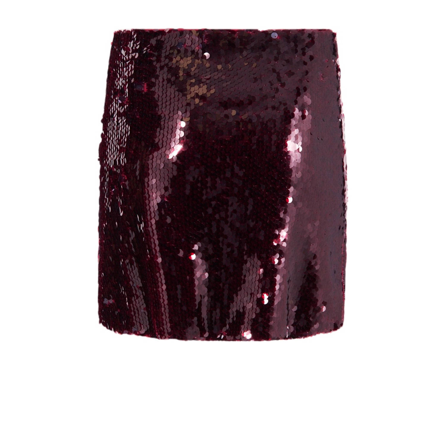 Shoeby korte rok met pailletten donkerrood