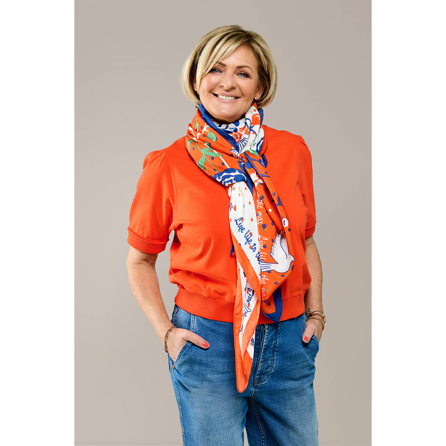 Mart Visser X Caroline Tensen oranje top Caroline Tensen