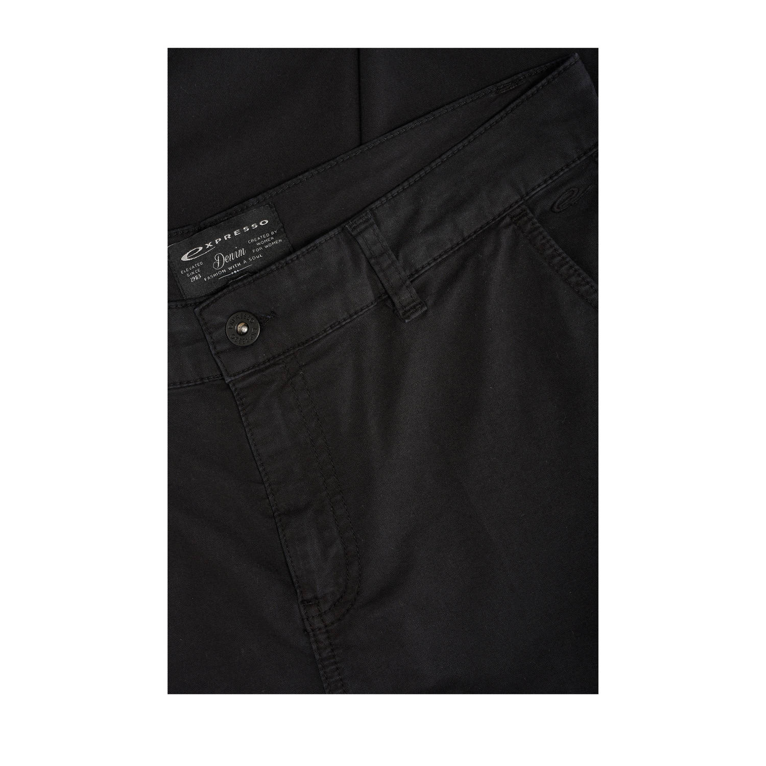 Expresso slim high waist broek zwart