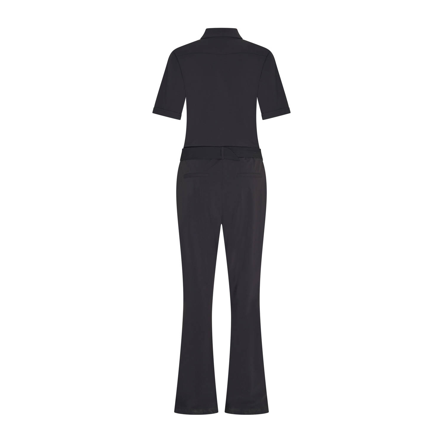 Expresso travelstof bootcut jumpsuit zwart