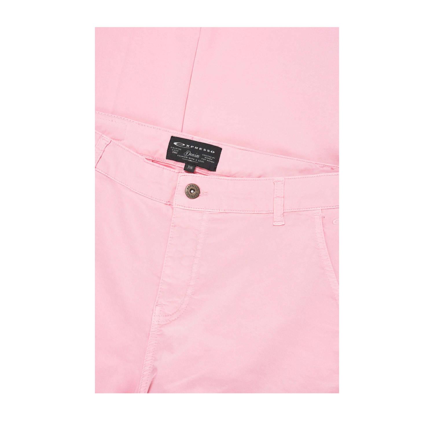 Expresso slim high waist broek lichtroze