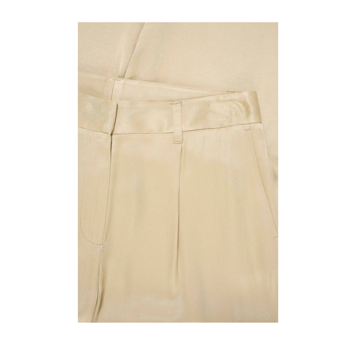 Expresso wide leg high waist casual broek champagne