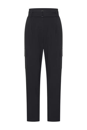 straight high waist broek travelstof