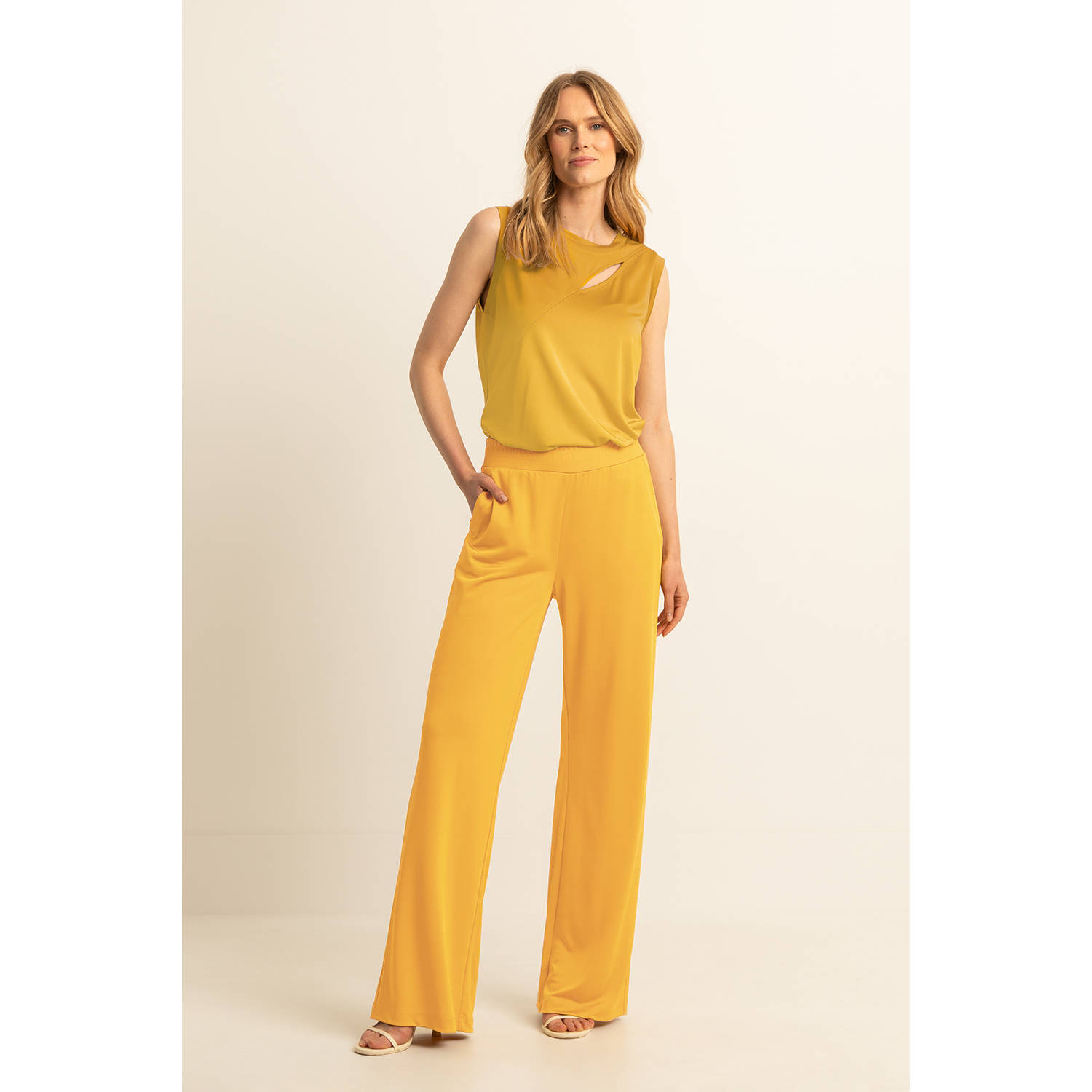 Expresso high waist broek geel