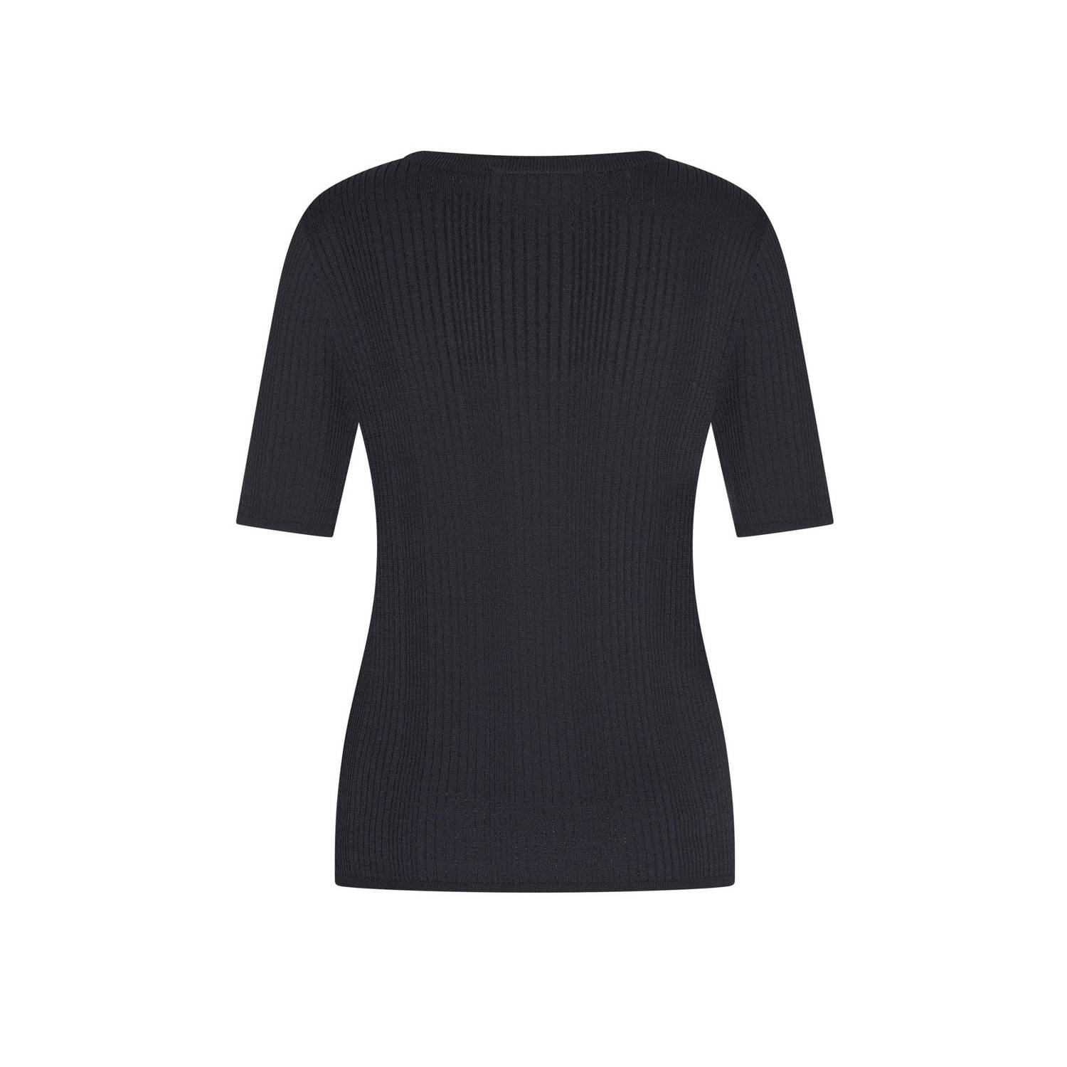 Expresso top gebreid zwart