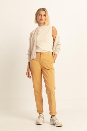 slim fit broek geel