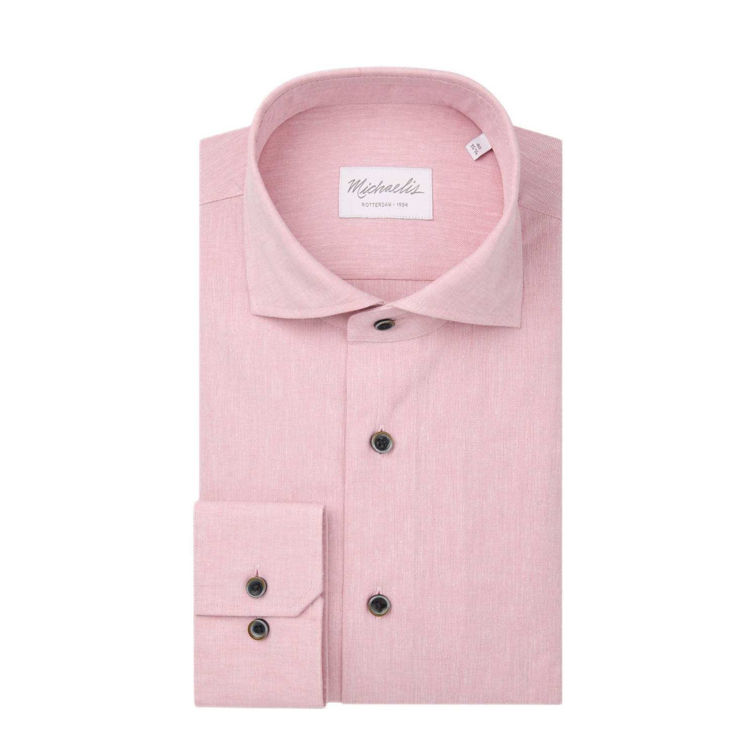 Michaelis linnen casual overhemd roze