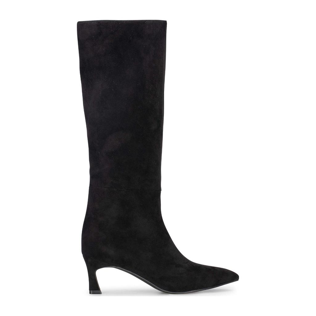 Zwarte dames POSH by Poelman Emma hoge laarzen van imitatie sude met ritssluiting