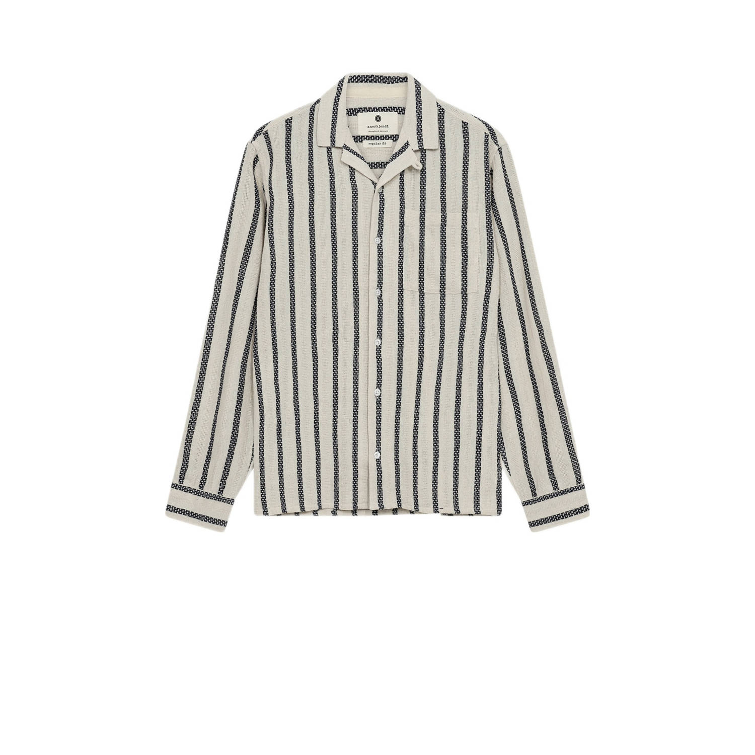 Anerkjendt Gestreept overhemd lange mouw Beige Heren