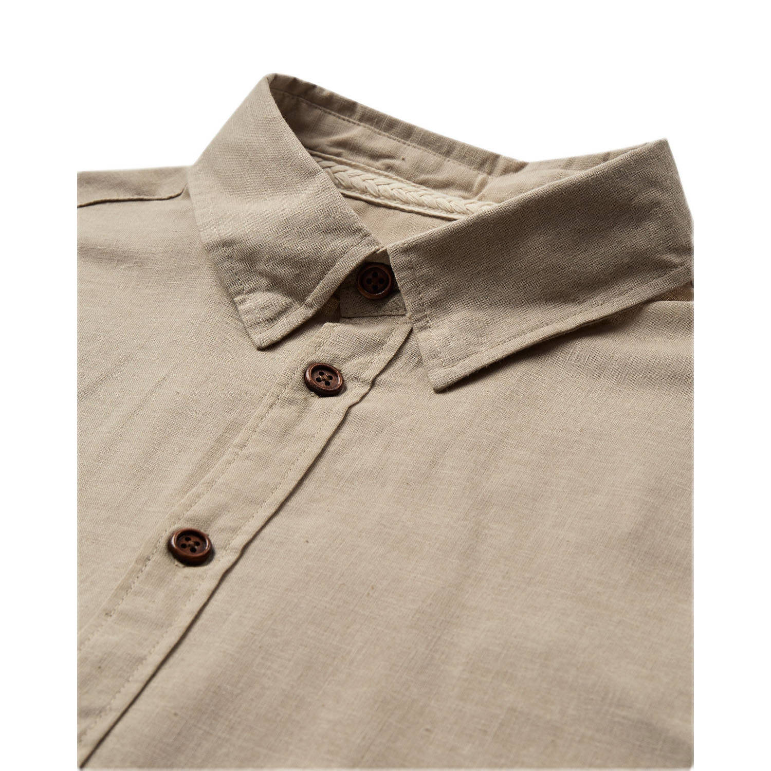 Anerkjendt linnen casual overhemd beige