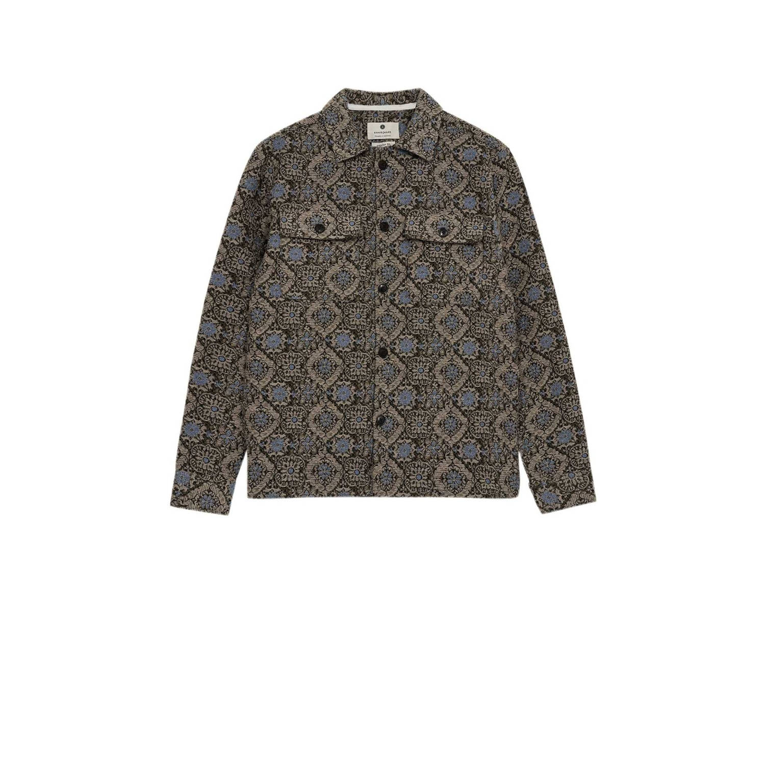 Anerkjendt Blauw Jacquard Overshirt voor Mannen Multicolor Heren