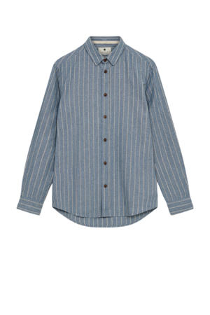 casual overhemd blauw