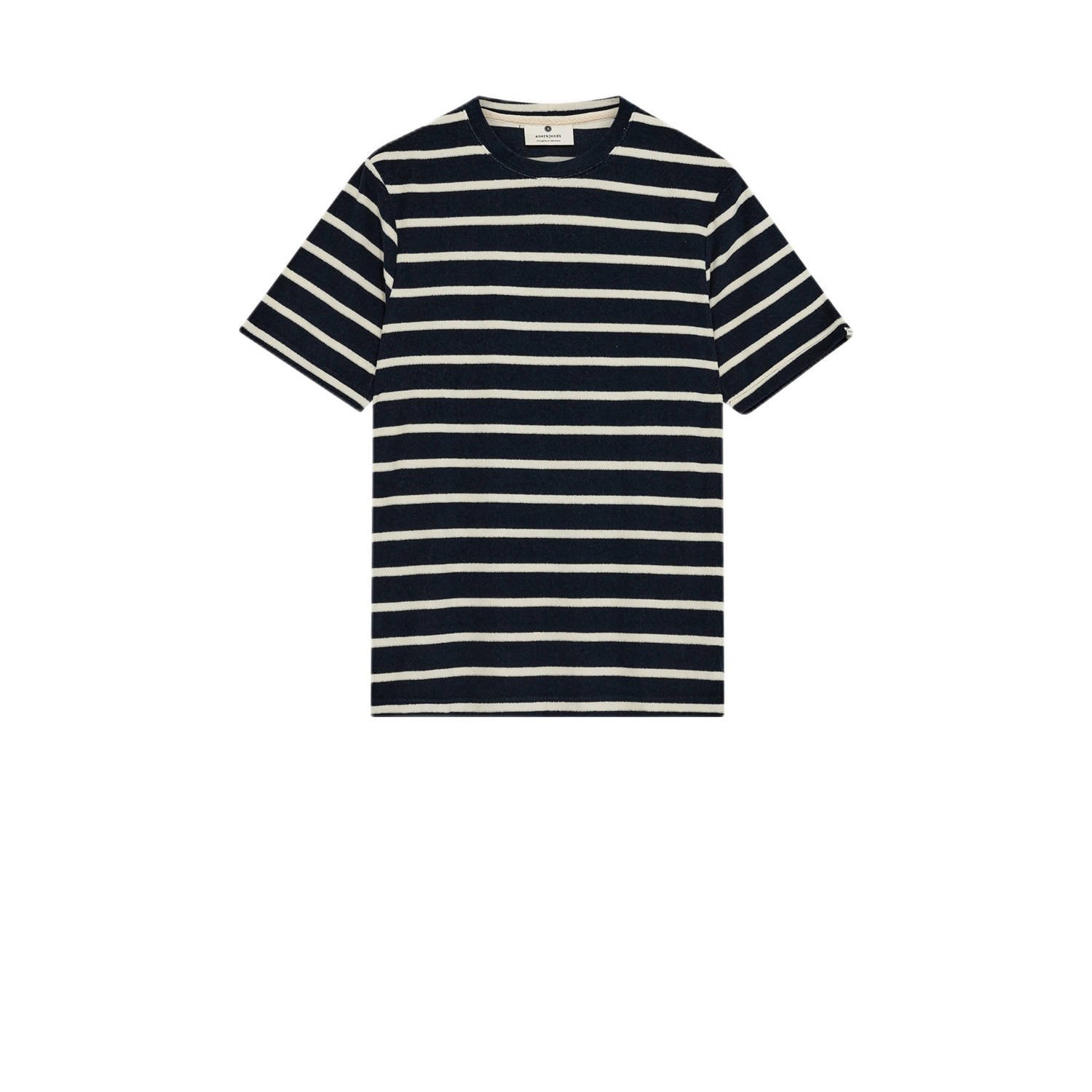 ANERKJENDT Heren Polo's & T-shirts Akkikki Frotte Stripe Tee Zwart
