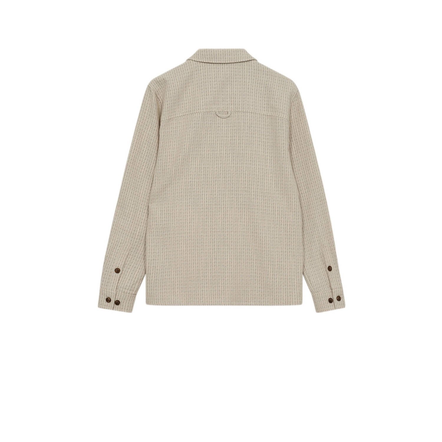 Anerkjendt linnen regular overshirt met textuur ecru
