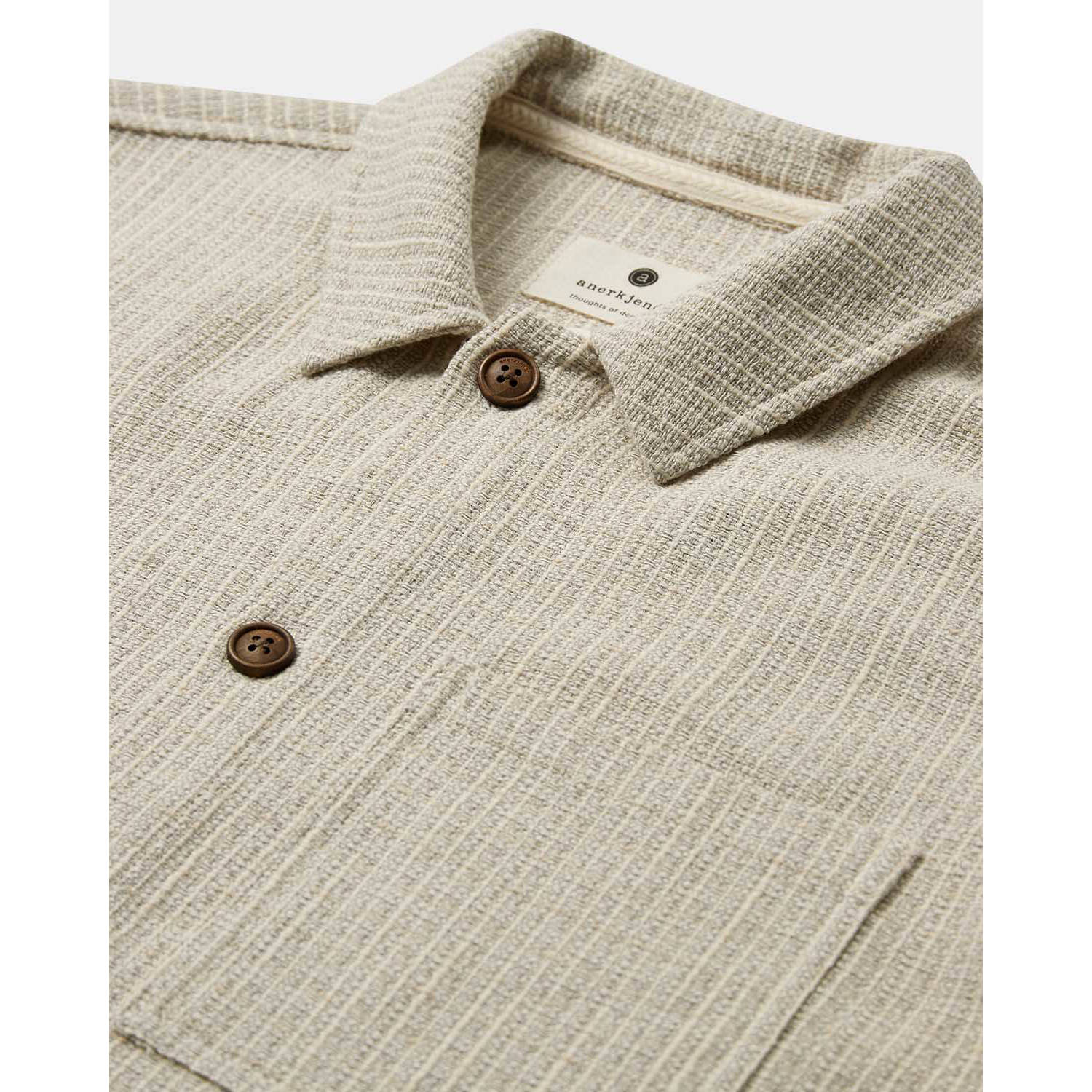 Anerkjendt linnen regular overshirt met textuur ecru