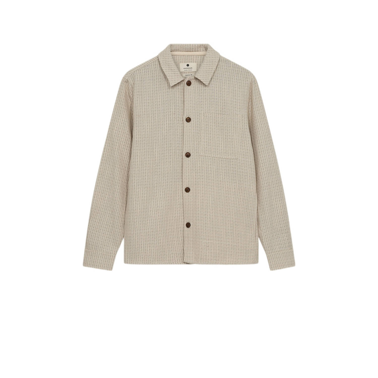 ANERKJENDT Heren Overhemden Akoscar New Overshirt Ecru