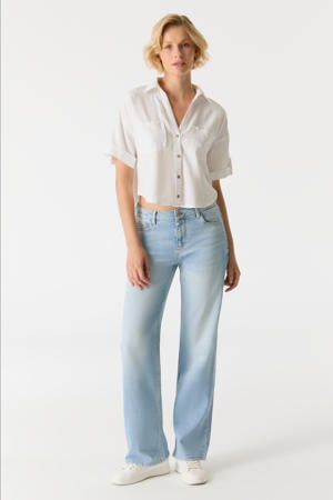 straight leg jeans light blue denim