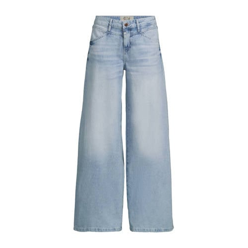 Cup of Joe Denim low waist wide leg jeans light blue denim afbeelding