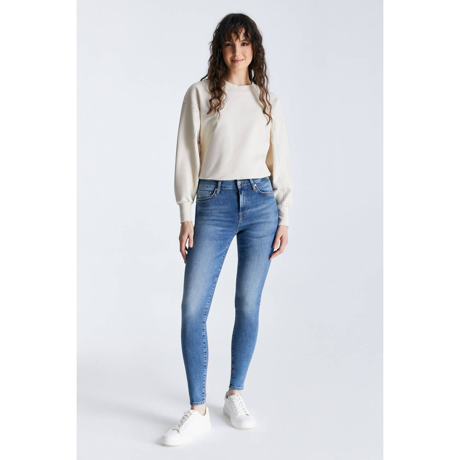 Cup of Joe Denim high waist skinny jeans medium blue denim
