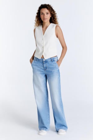 low waist loose fit jeans light blue denim