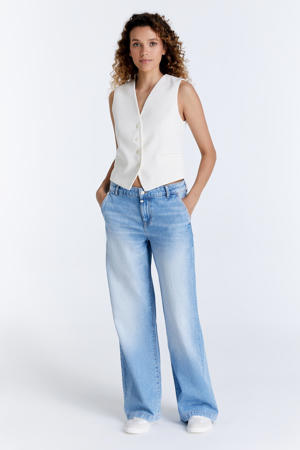 low waist loose fit jeans light blue denim