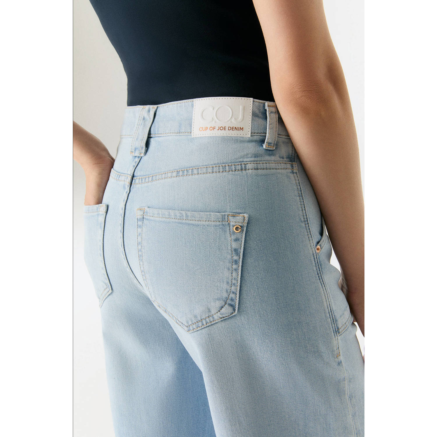 Cup of Joe Denim high waist wide leg jeans light blue denim