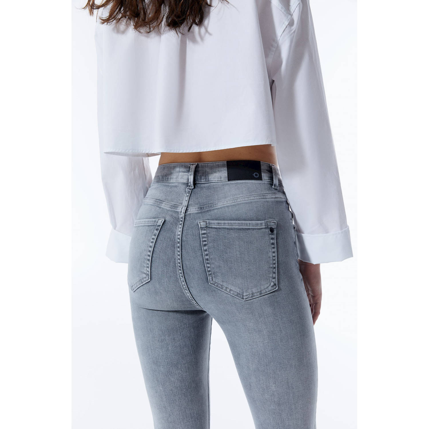 Cup of Joe Denim high waist flared jeans grey denim