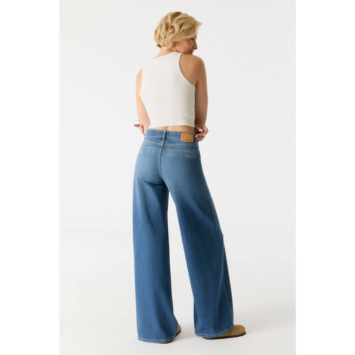 Cup of Joe Denim wide leg jeans medium blue denim