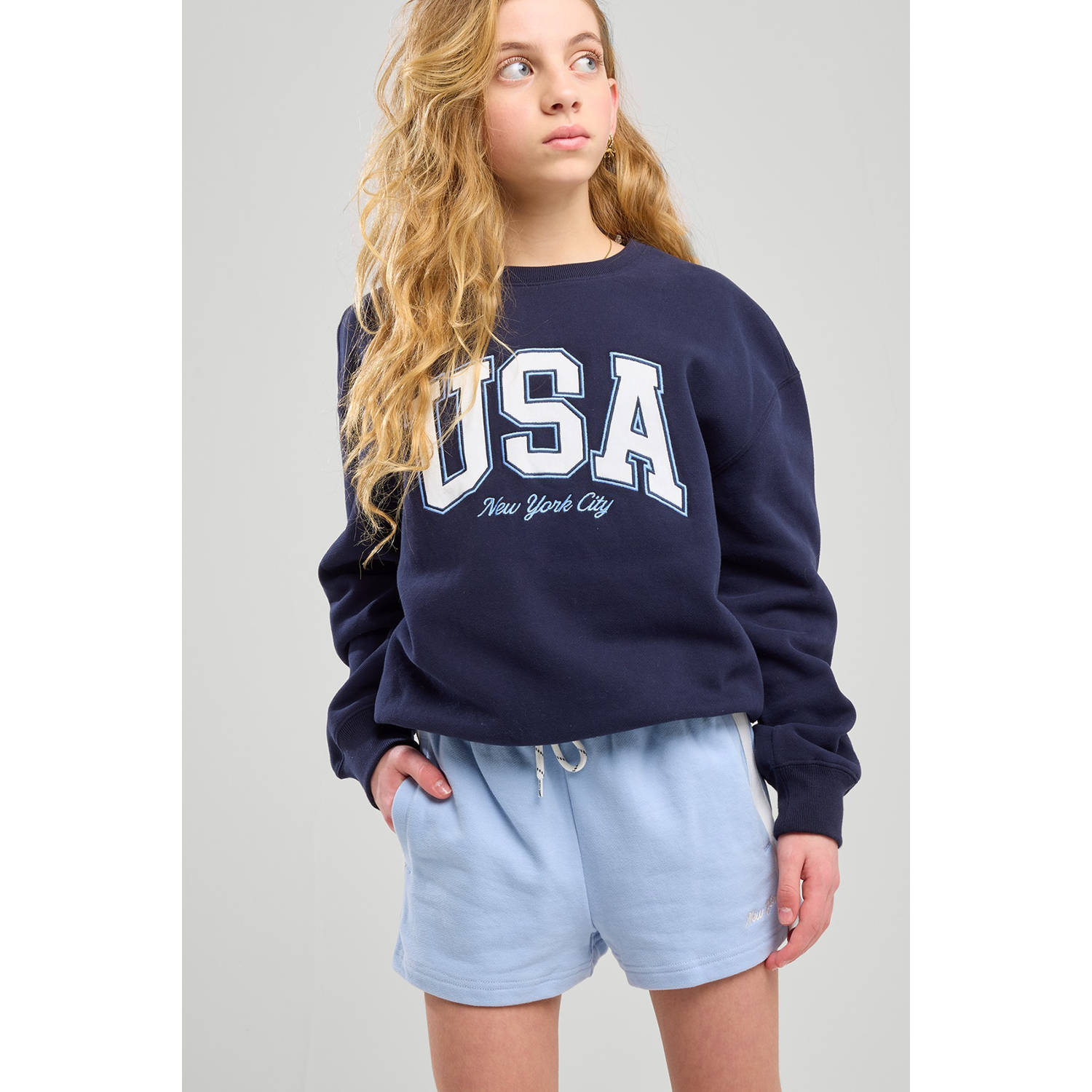 America Today sweatshort blauw