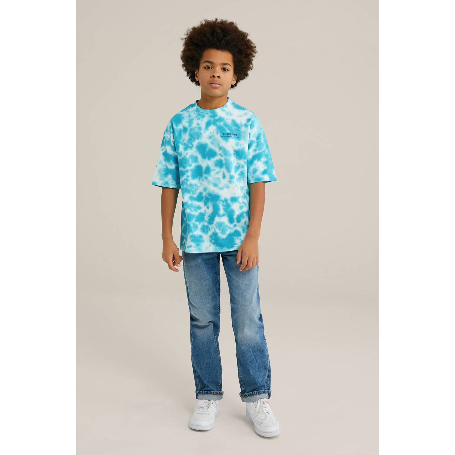 WE Fashion Blue Ridge T-shirt blauw lichtblauw